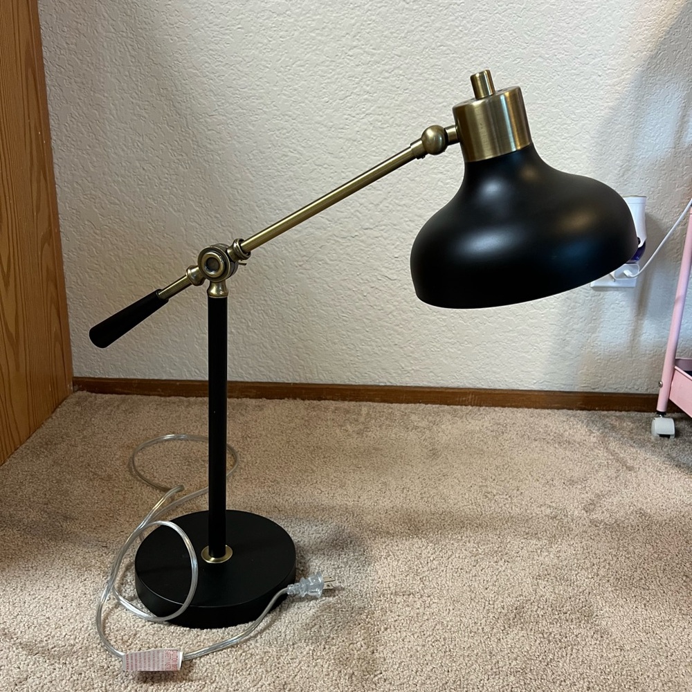 Black and Gold Adjustable Desk Lamp